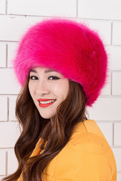 YGS-MZ012 New Fashion Hat Warm Fur Cap Leather Grass Hats Fox Fur Hat to Keep Warm Ear Caps Bomber Hats