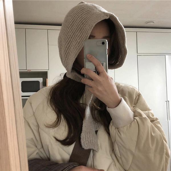 Girls Retro Lace-up Protect Ears Beanies Knitted Cap Winter Warm Earmuffs Hats New