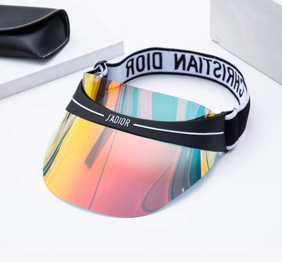 2019 latest brand design sun hat dazzle color sunglasses hat fashion anti-uv transparent PC hat size 56-62cm