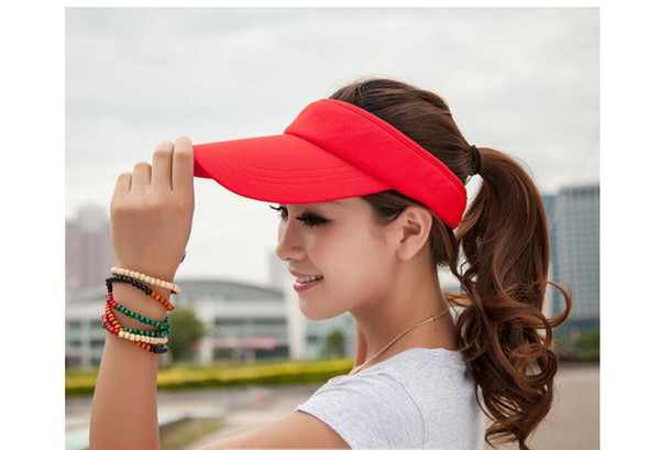 Wholesale hat female summer top cap outdoor running cycling sun protection sun hat sports tennis cap adjustable