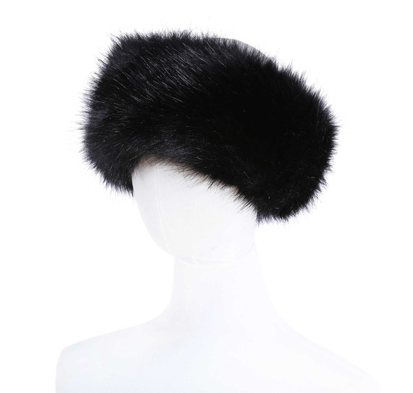 10 colors Womens Faux Fur Headband Luxury Adjustable Winter warm Black White Nature Girls Earwarmer Earmuff