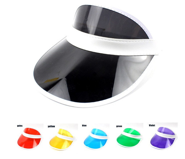 Fashion Plastic Sun Visor Party Accessory Unisex UV Hat Protection Clear Sunscreen Travel Caps Adjustable Tennis Hats