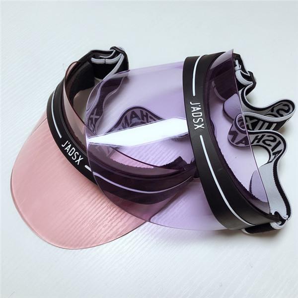 New Summer Women Men Sun Hat Candy Color Transparent Empty Top Plastic PVC ja Sunshade Hat Visor Caps Bicycle Sun Hat