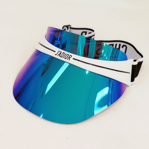 Brand hat anti-ultraviolet sun hats transparent PC dazzle color gradient sunglasses hat brand hat adjustable size 56-62cm 14 colors wholesal