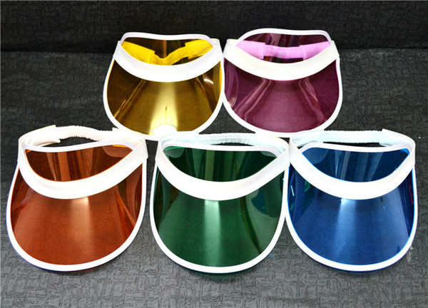 Plastic Visor Hat Party Accessory Unisex UV Protection Clear SunscreenTennis Travel Cap 50pcs/lot Free Shipping