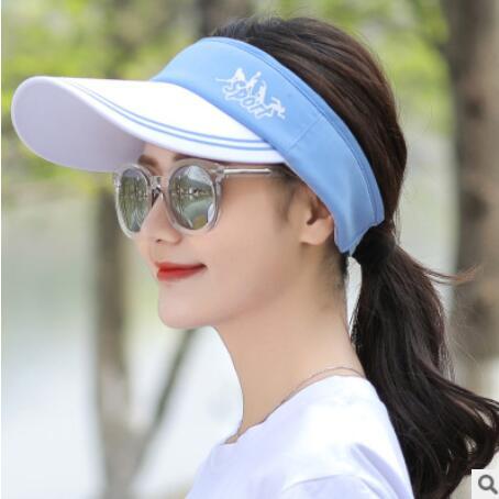 2019 summer new sun hat outdoor breathable air top color sun hat portable sports sunscreen hat spot