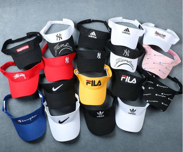 Net red empty cap female tide brand no top visor running sports tennis hat male baseball cap ins sun hat D2