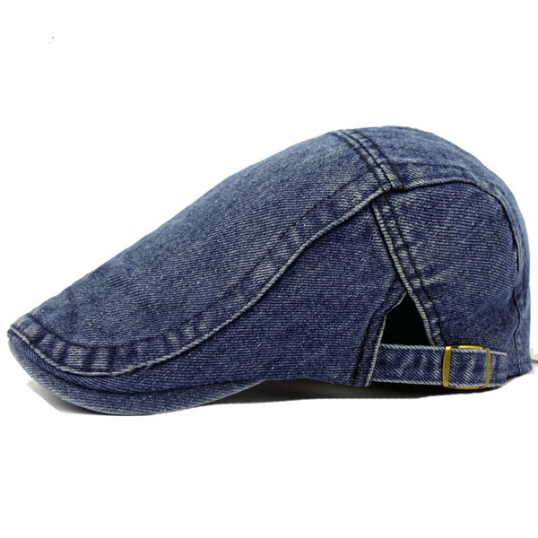 Wholesale-Fashion Men Women Summer Denim Jeans Visors Hat Gatsby Cap Ivy Hat Golf Driving Sun Hat Flat Cabbie Newsboy Can Adjusted 13