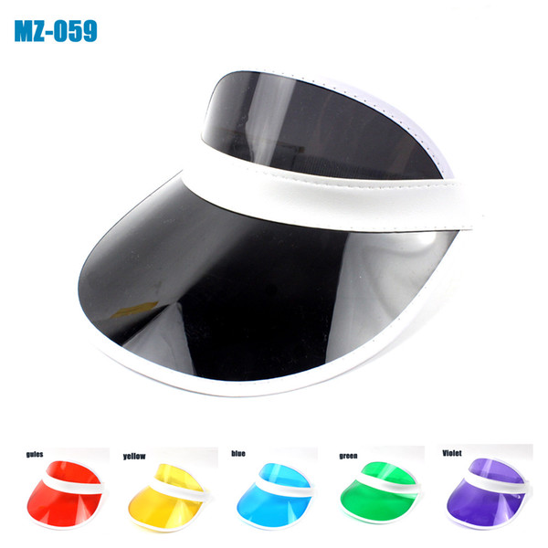 Europe and America summer empty cap men and women's sunshade hats fashionable and modern transparent PVC candy color hats W018