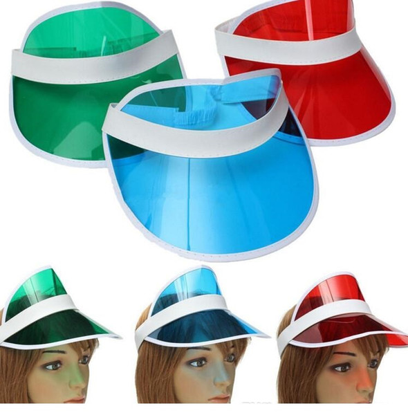 sun visor sunvisor party hat clear plastic cap transparent pvc sun hats sunscreen hat Tennis Beach elastic hats D0345