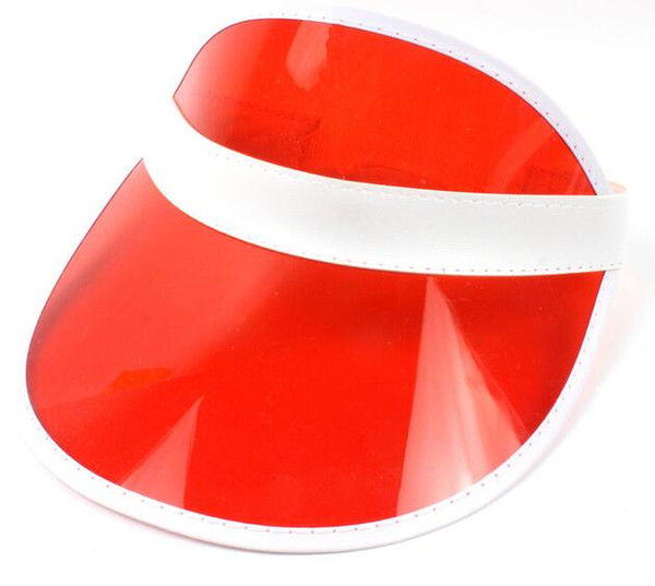 10 Colors Sun Hat Sun Visor Sunvisor Party Casual Unisex Hat Spring Autumn Clear Plastic Solid Adult Cap wholesal