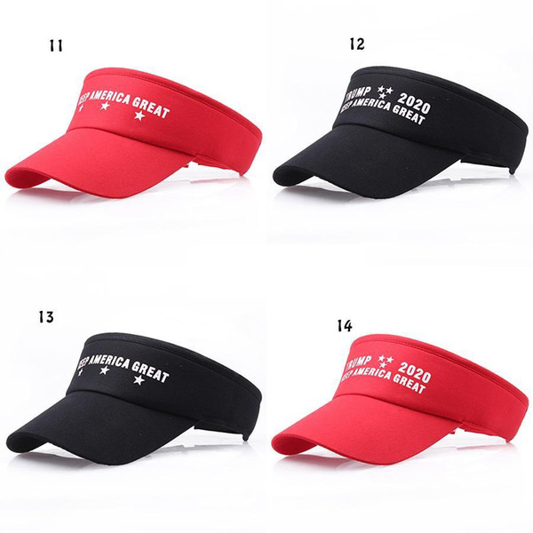 New Trump 2020 hat summer Baseball Cap Keep America Great 2020 Hat Visors cotton Empty top cap Trump Hats 13 colors 120pcs K276