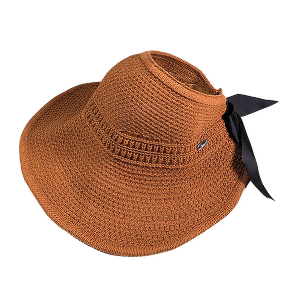 Sunhats for women beach hats for women cheap straw hat wholesale women foldable bow Spring and summer straw PPE105103T