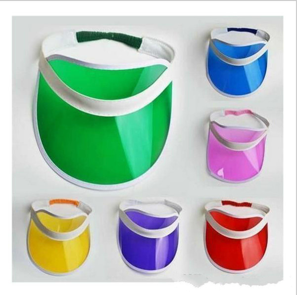 30pcs/lot Neon Sun Visor Peak Cap Clear Plastic Sunvisor Party Hat Festival Fancy Dress Poker Headband