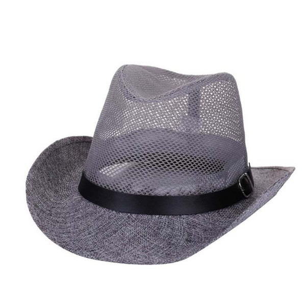 Wholesale men's summer western cowboy mesh brimmed hat outdoor travel visor Casual fashion hat free shipping