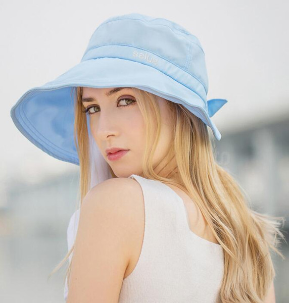 free shipping Sunscreen hats Women's summer sunscreen hats Outdoor goddess beach fishermen's hats