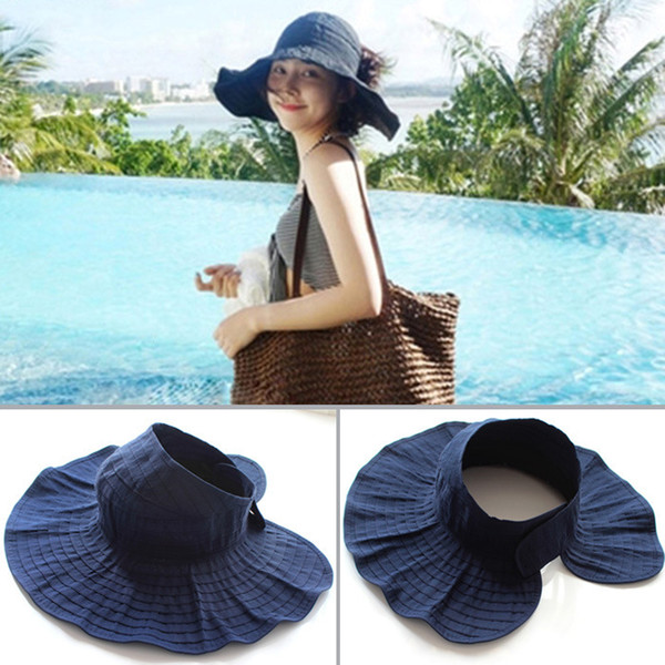 Summer Visors Female Hats Foldable Without Top Sunshade Caps Sun Caps Ultraviolet Protection