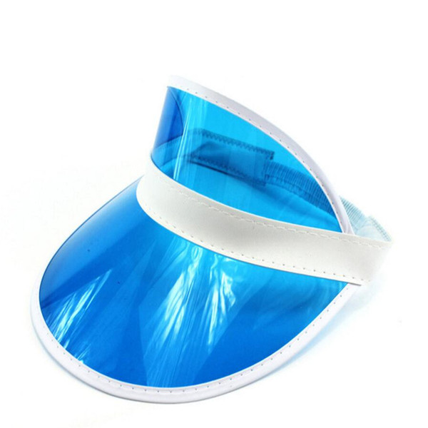 Tennis Beach Colored Plastic Clear Sun hat Bingo Vegas Dealer Neon Golf Visor Hat Cap 20pcs/lot