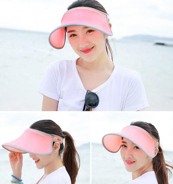 Summer woman sun hats high quality empty top hat anti-UV sunbonnets ladies girls outdoor sports adjustable cap nice visors free ship