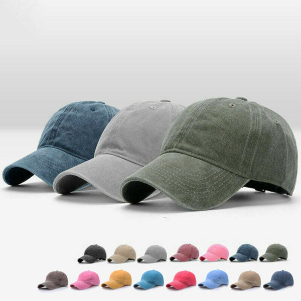 Fashion Snapback Baseball Sun Caps Classic Unisex Washed Vintage Sport Ball Caps Outdoor Adjustable Solid Sun Hat LJJT654