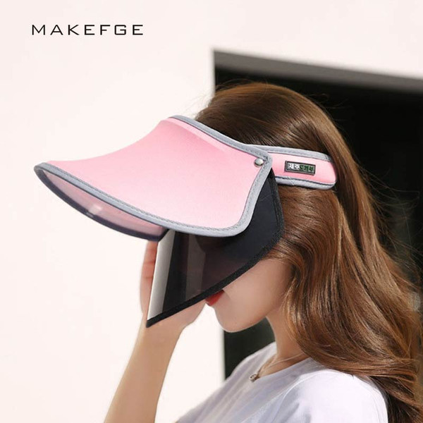 Wholesale- 2017 new arrived Women Visor Sun Plain Hat Sports Cap Colors Beach Hat Adjustable Apr Uv protection cover face