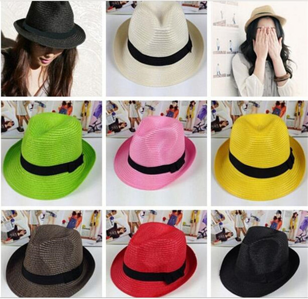 Outdoor jazz Straw Brim Street Party Beach Kentucky Derby Garden Rain Golf Church Sun Protection Resort Unisex Sun Caps R027