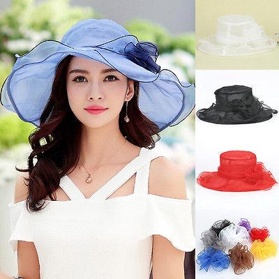 2016 Hot New Women's Lady with Wide Brim Ladies'Cap Beach Floral Sun Caps Floppy Straw Hat Summer Hats for Women