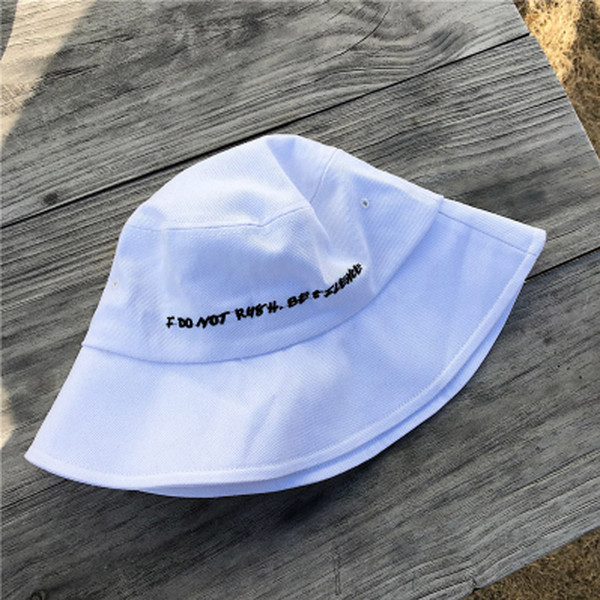 Spring and summer new letter embroidery contracted with a large hat of the fisherman's hat.Vintage hat and hat.