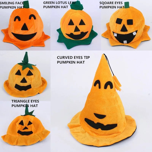 New arrival Halloween supplies ghost festival madeup show props pumpkin hat smiley pumpkin hat Performance hat