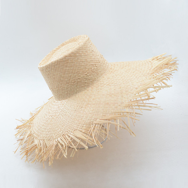 Muchique Bucket Hat Summer Sun Hat for Women Frayed Edge Raffia Straw Beach Hot Fashion Floppy Hats