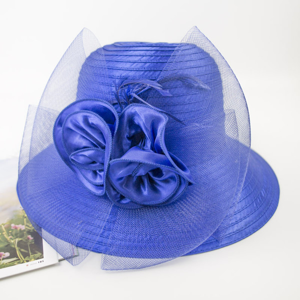 kentucky derby hat church hat 2018 New Organza Floral Trim Kentucky Derby Dress Formal Ladies Hat Elegant and Vogue for Ladies EPU-MH1887