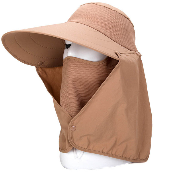 Summer Women Sun Hat Removable Neck Face Flap Farmer UV Protection Cap for Outdoor Fishing IK88