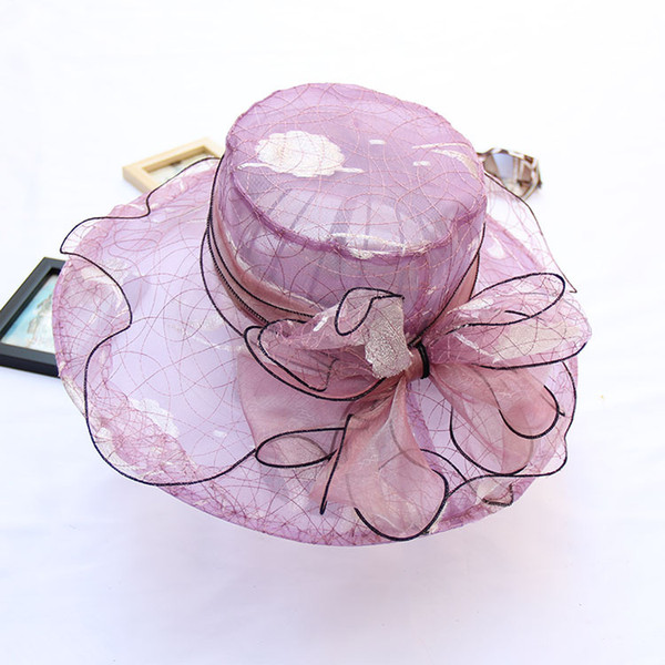Wide brim summer hats organza hat church hats floppy beach hats fitted hat wide brim beach hat for ladies and women