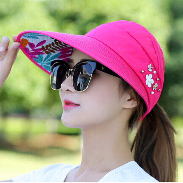 Sun Hats for Women Visors Hat Fishing Fisher Beach Hat UV Protection Cap Black Casual Womens Summer Caps Ponytail Wide Brim