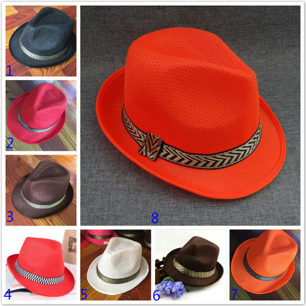 Hot Unisex Women Men Fashion Summer Casual Trendy Beach Sun Straw Panama Jazz Hat Cowboy Fedora hat Gangster Cap
