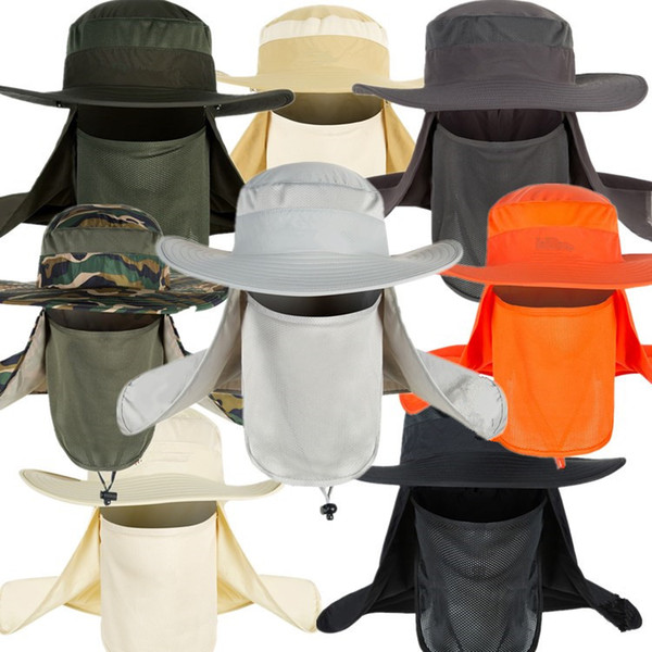 Detachable Cover Face Fishing Hat Jungle Hat Men and Women Sandstorm-proof Mosquitoes-proof Sun Screeen Climbing Outdoor Hat#S