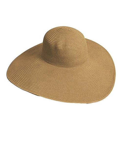 MISSKY Big Beautiful Solid Color Floppy Hat, Light Brown