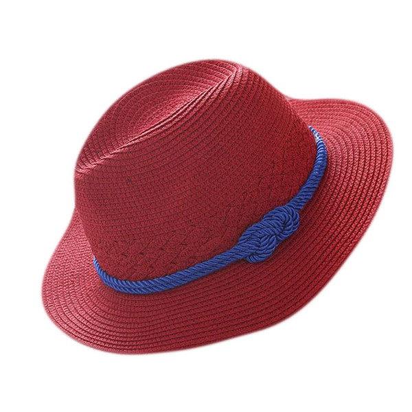 BING YUAN HAO XUAN Vintage Straw Hat Panama Fedora Men's Sunhat Women Summer Beach Sunshade Cap Chapeau Cool Jazz Trilby Cap Hat
