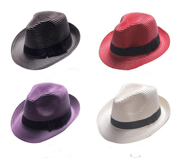 Fashion Womens Mens Unisex Fedora Trilby Cap Summer Beach Sun Straw Panama Hat woman jazz Hat