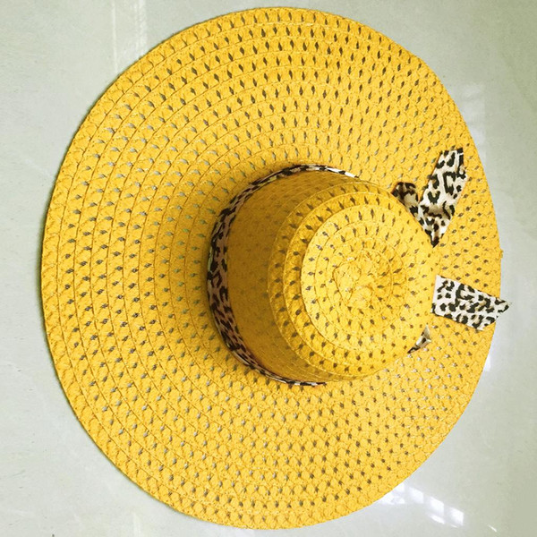 High quality Women Summer Straw Wide Brim Hat Girl Travel Beach Fishing Sunshade Panama Cap Lady Outdoor Dress Hat