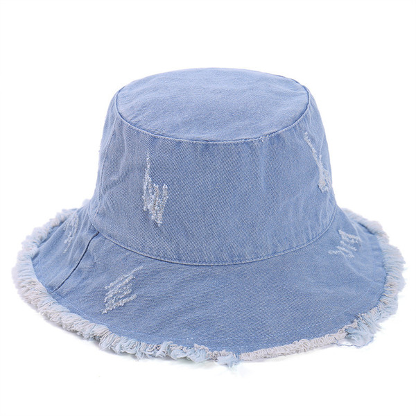 Designer Beanie Trendy Cowboy Hat Outdoor Big Edge Sun Cap Fashion Wild Lady Fringe Hat Solid Color Fisherman Hat