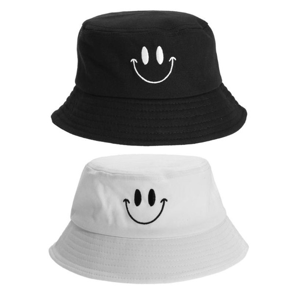 New Fashion Casual Hat Hunting Fishing Bucket Hat Cap Lovely Smile Face Sun Protection Cotton Fisherman Men