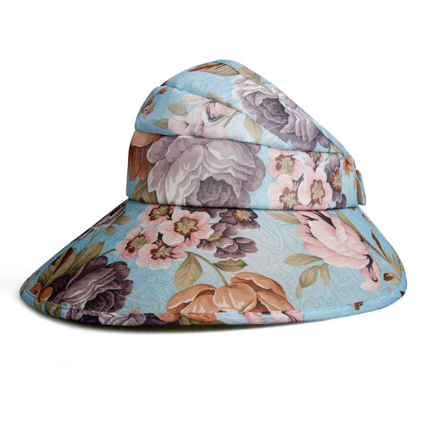2019 New Summer Folding Flower Hats Wide Brim Hats Printing Floral Women Large Floppy Hats
