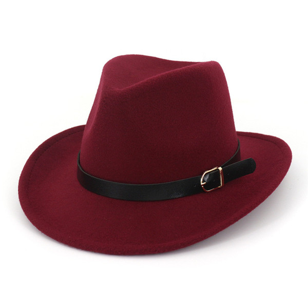 New winter wool women mens derby hat classical gentleman wide brim fedora hats for floppy cloche top jazz caps