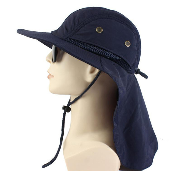 Summer Sun Hat Bucket Men Women Boonie Hat with Neck Flap Outdoor UV Protection Large Wide Brim Hiking Fishing Mesh Breathable