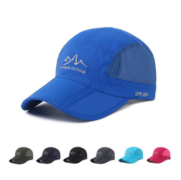 folding sun hat cap outdoor foldable quick dry Mesh cap brand fishing hatmen sports Baseball caps
