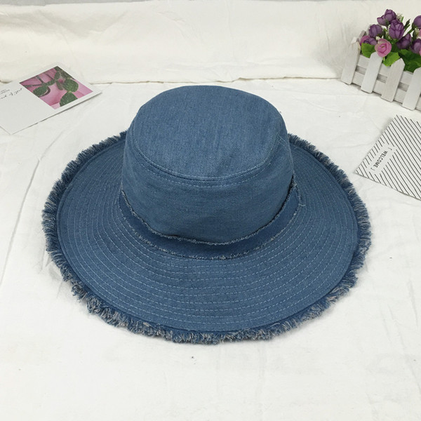 Fashion denim fabric woman sun hats summer hats