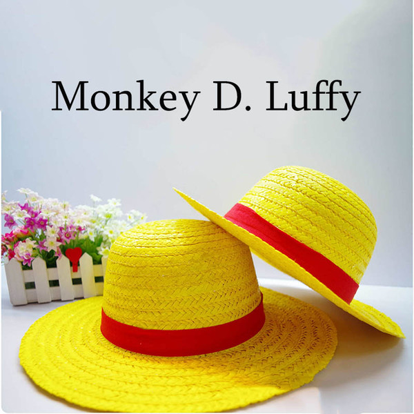 One Piece Sun Hat Summer Wide Straw Cap For Coser Beach Resort Headwear Brim Caps Luffy New Fashion Costume Hats