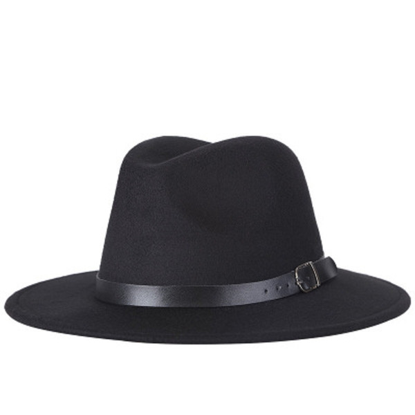 Fedoras Wide Brim Jazz Hats for Women Men Outdoor Caps Fashion Summer Spring Black Imitation Wool Blend Cap Casual Sun Hat Cheap Wholesale