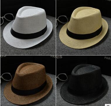 35pcs Fashion Hats for Women Fedora Trilby Gangster Cap Summer Beach Sun Straw Panama Hat Sunhat